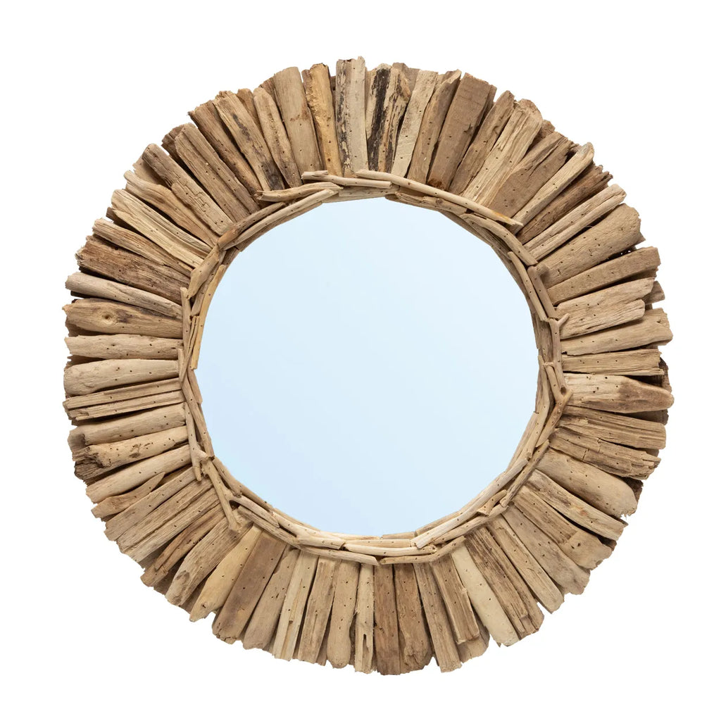 De Driftwood Crown Spiegel - Naturel - M