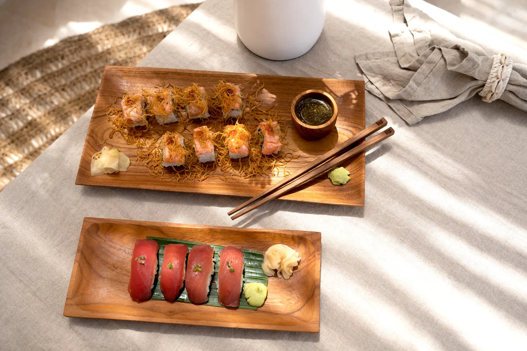 De Teak Root Sushi Bord - L