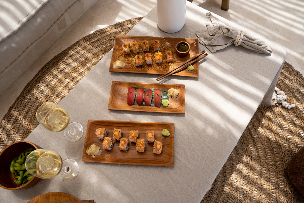 De Teak Root Sushi Bord - L